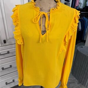 CeCe Sunshine Ruffled Blouse